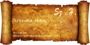 Sztraka Huba névjegykártya